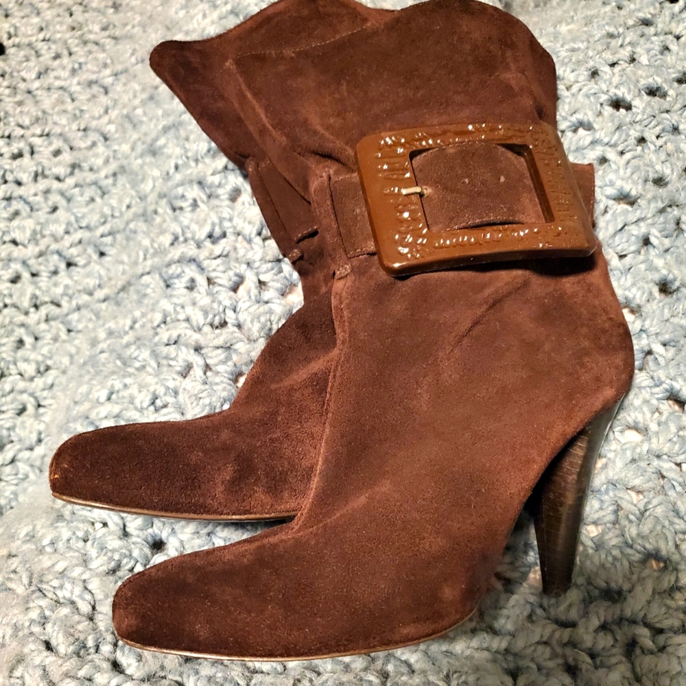 Jessica Simpson ankle, high heeled boots👢 size: 8 Chocolate Brown